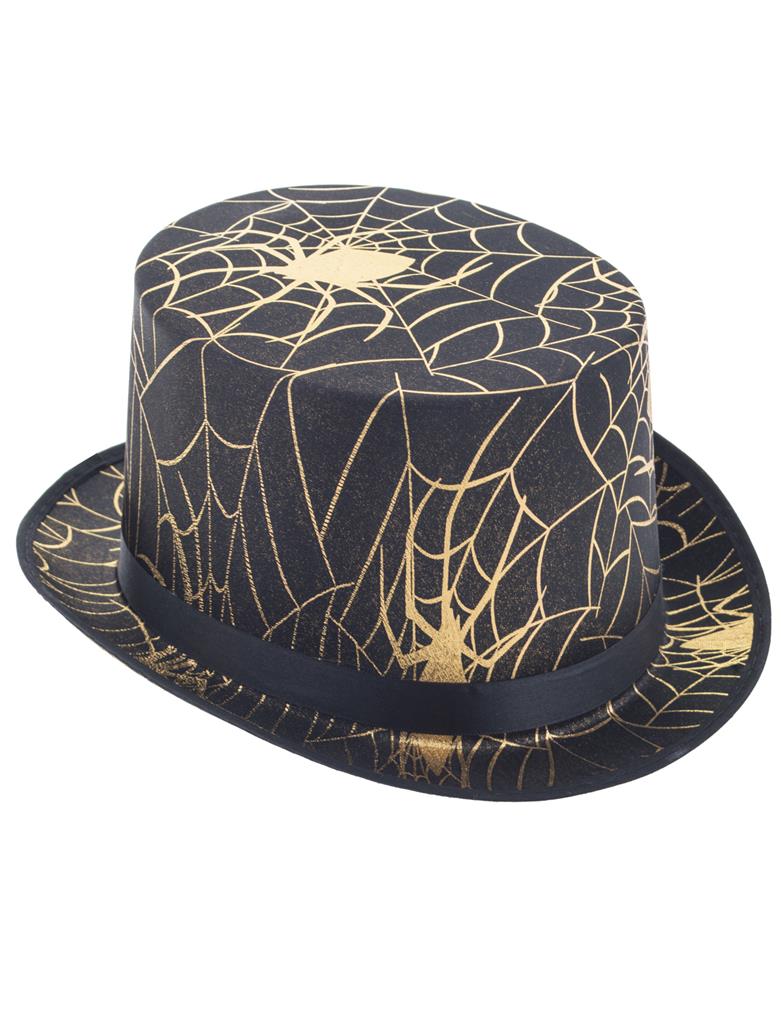 Zylinder mit Spinnenweben | Schwarz Gold