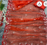 Organza Silk saree withThread Embroidery Work | Wedding Saree | for woman saree