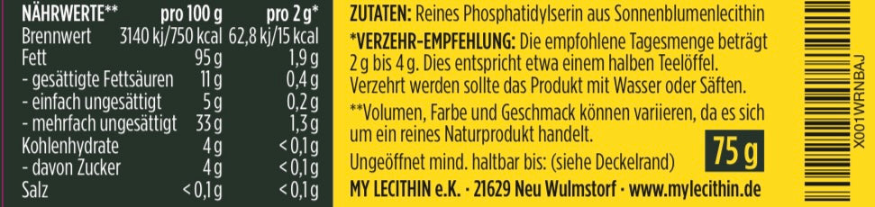 Flüssiges Phosphatidylserin (PS) 20 % aus Sonnenblumenlecithin