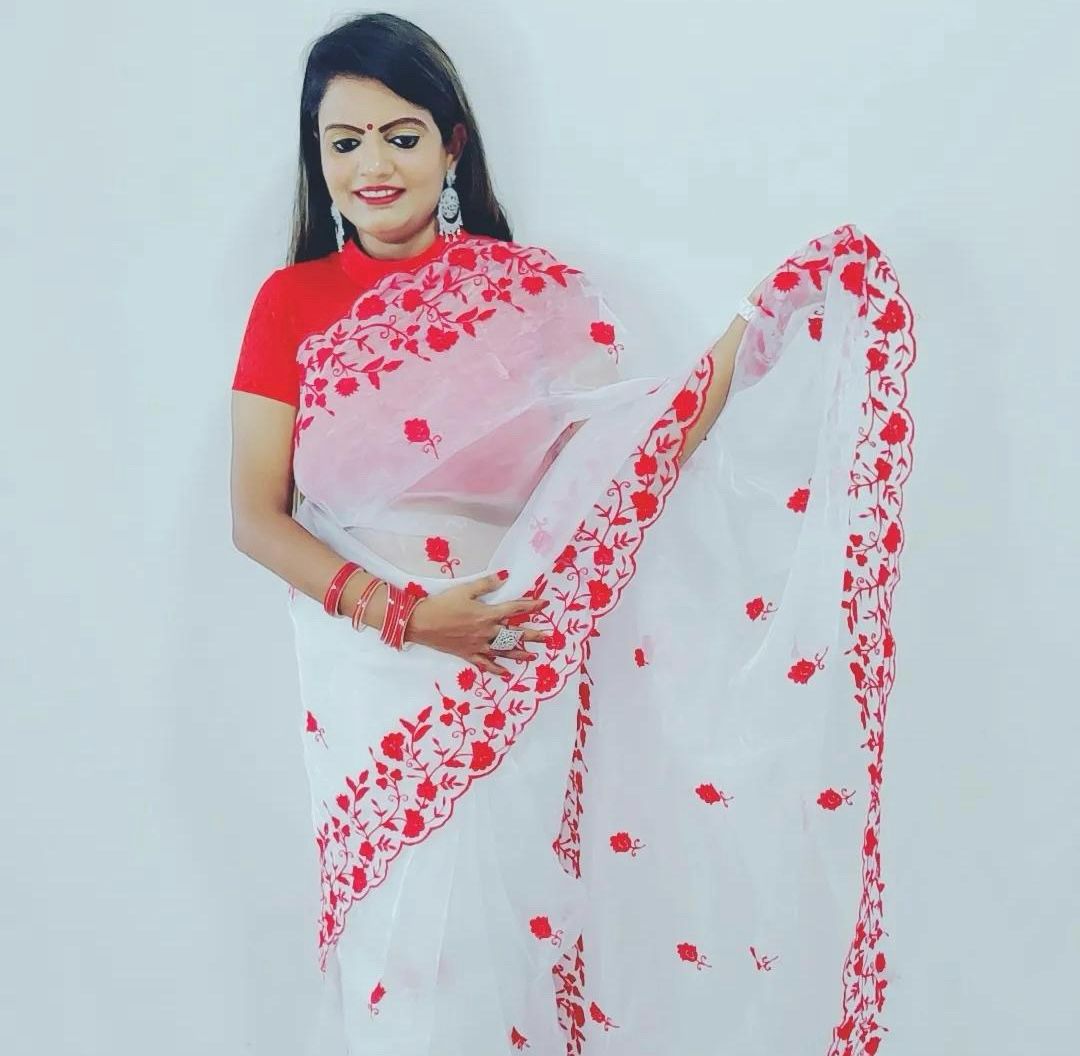 Durga Puja Special Organza Saree