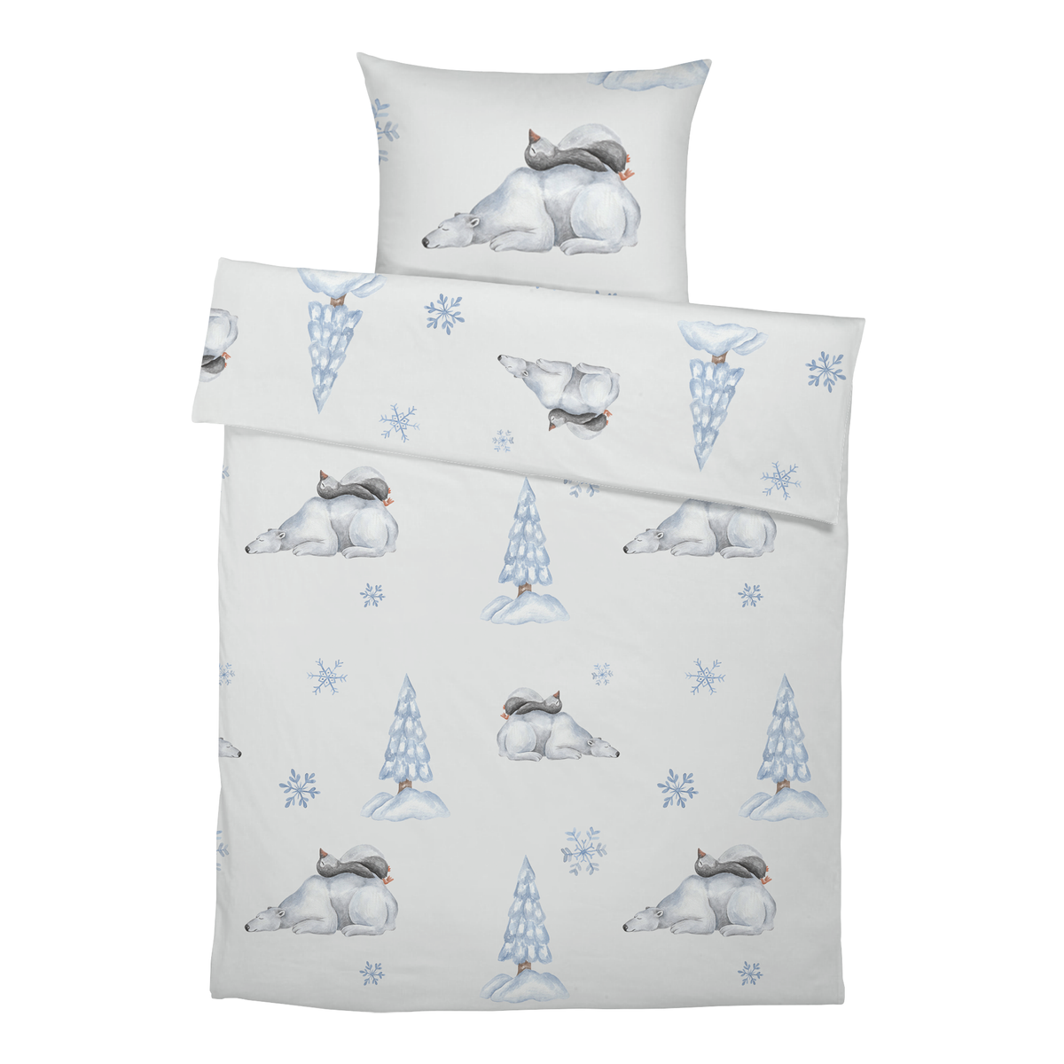 “Eisbär und Pinguin” Premium Kinderbettwäsche
