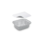 Schale (ALU) eckig 130 x 103 x 43 mm 250ml + Deckel [20 Sets]