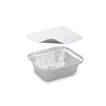 Schale (ALU) eckig 149 x 123 x 47 mm 470ml + Deckel [5 Sets]