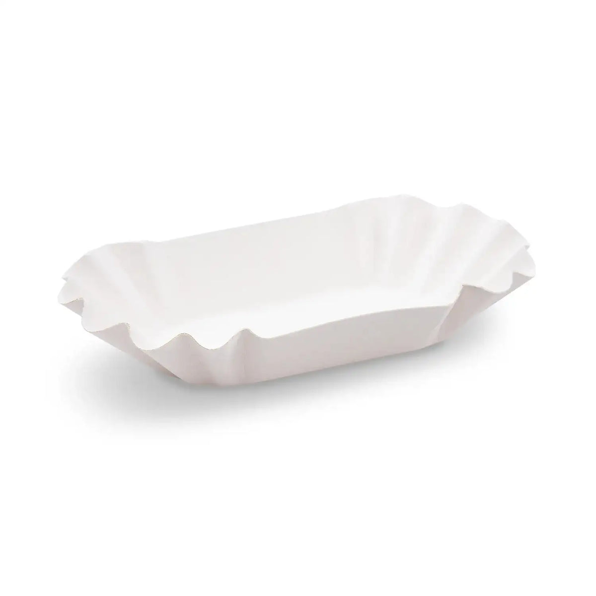Pappschale (FSC Mix) oval weiß 17,5 x 10 x 3 cm – 10 Stück