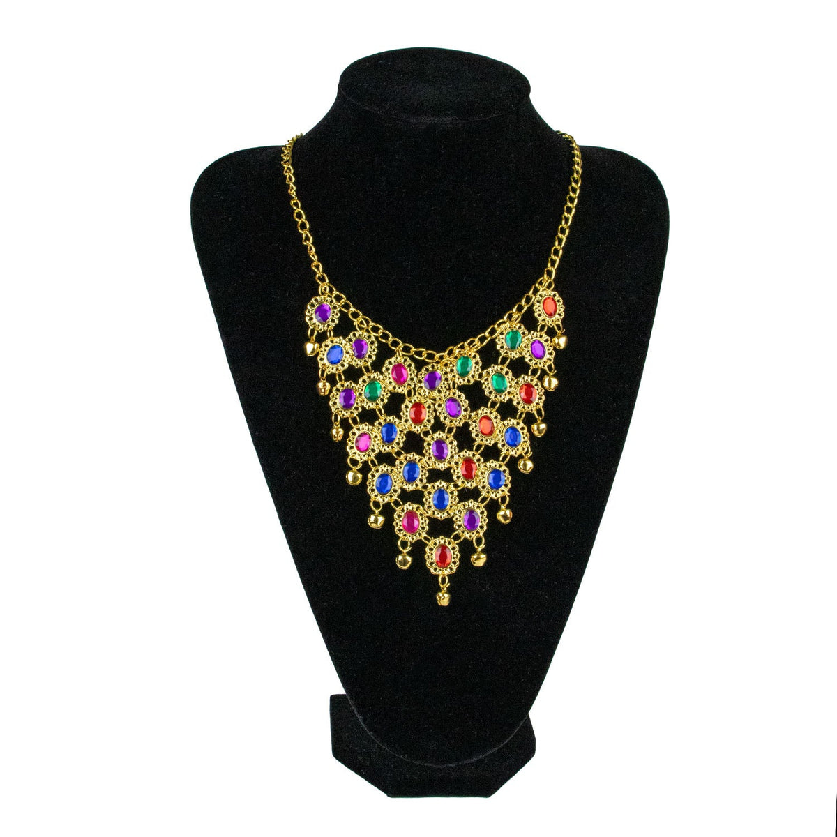 Goldene Strass Halskette "Orient" | Mehrfarbig