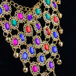 Goldene Strass Halskette "Orient" | Mehrfarbig