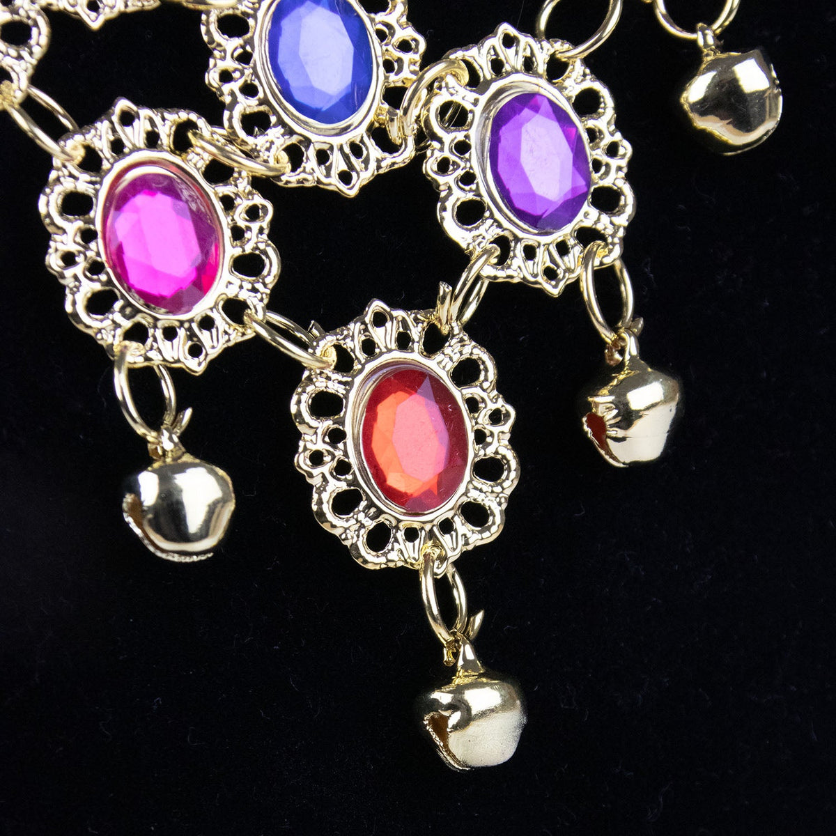 Goldene Strass Halskette "Orient" | Mehrfarbig