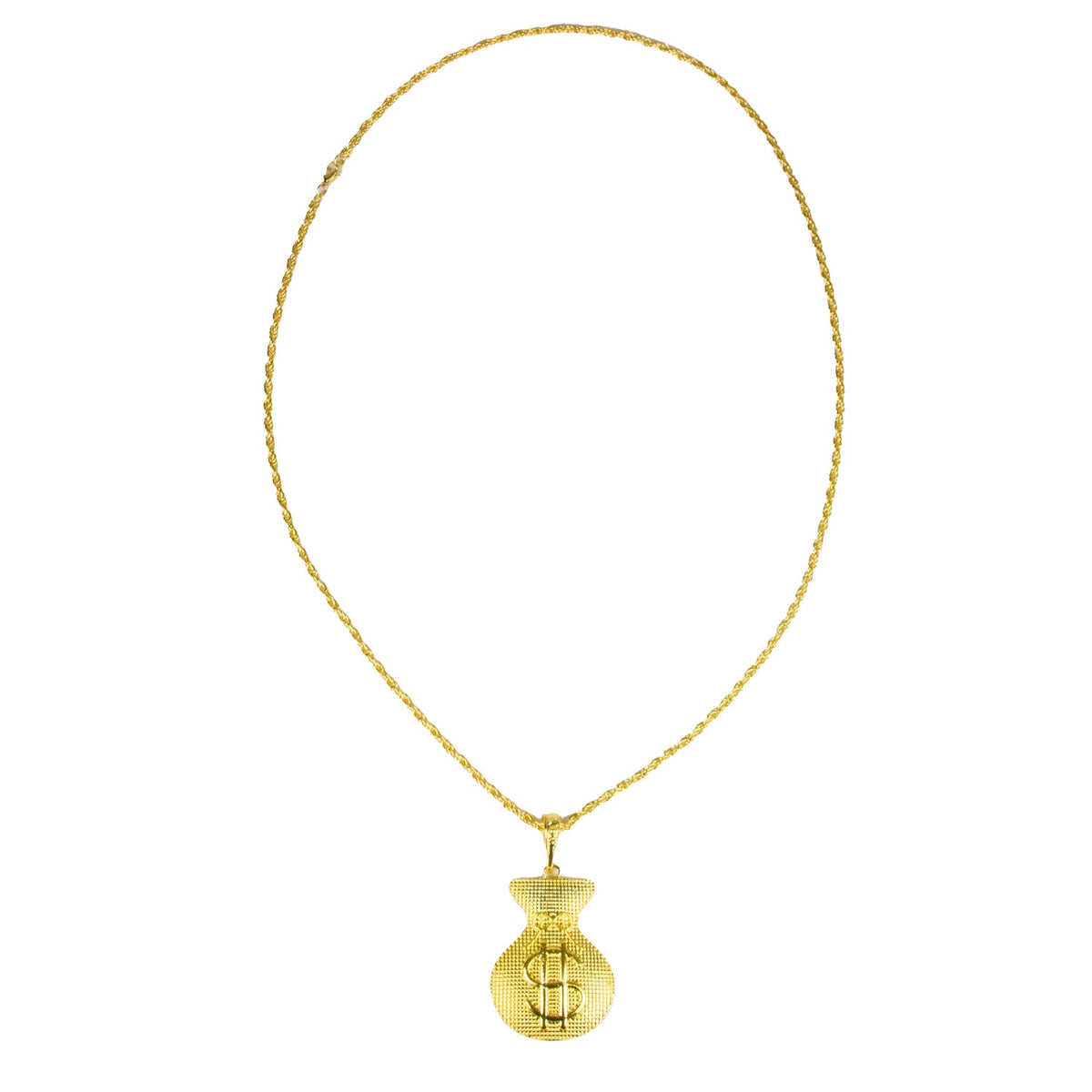 Halskette Geldsack mit Dollar Zeichen | Gold | 5,3 x 4,2 cm