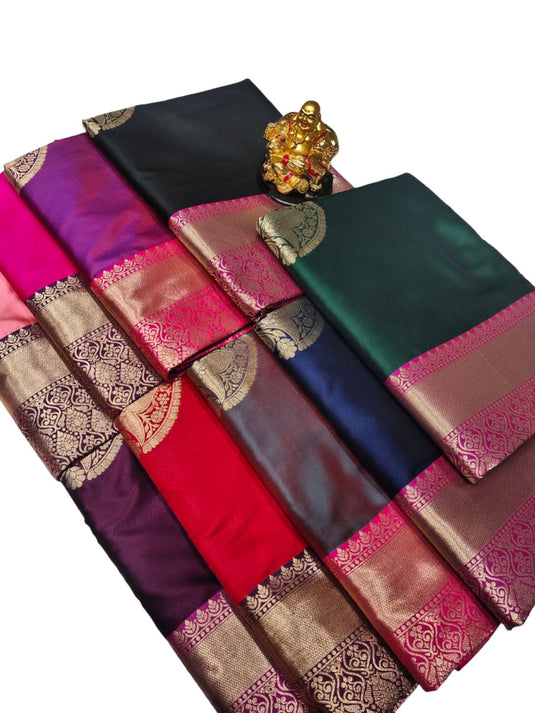 Aaradhna silk Saree with Wiving Gold Zari blue