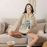 ESTID Unisex Crewneck Pullover | Blaues Kreuz & Wellen-Ornament