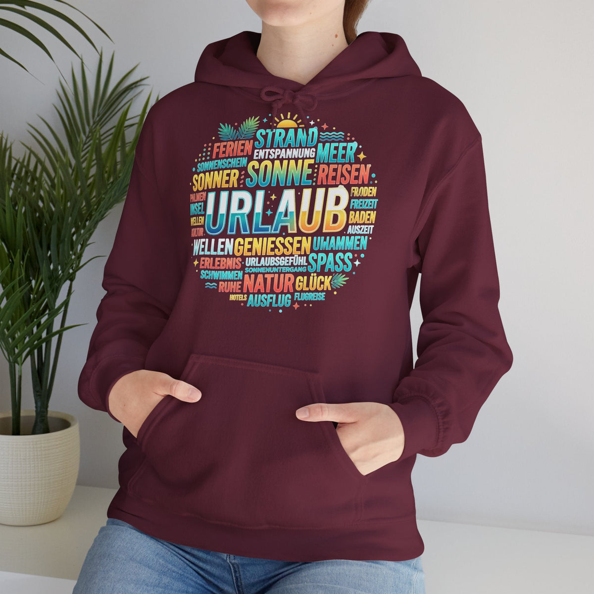 Urlaub Hoodie – Tropischer Palm Sunset Kapuzenpullover