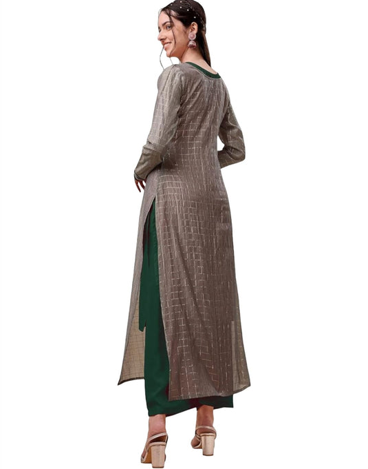 Silk Blend Kurta Palazzo Ethnic Jacket Set In Germany