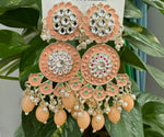Gold-Plated Contemporary Meenakari Kundan Drop Earrings