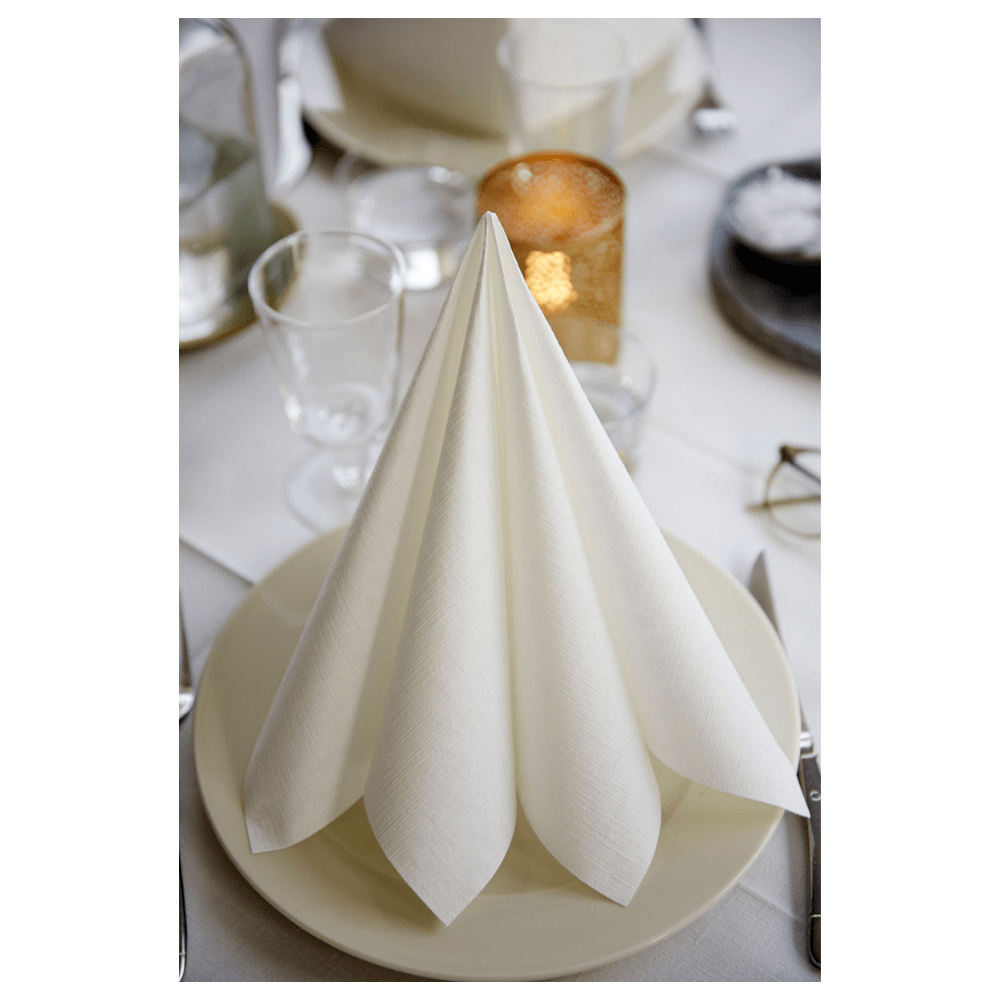 Dunilin Servietten 48x48 cm, weiß - Hochwertige Tischdekoration | Packung (36 Servietten)