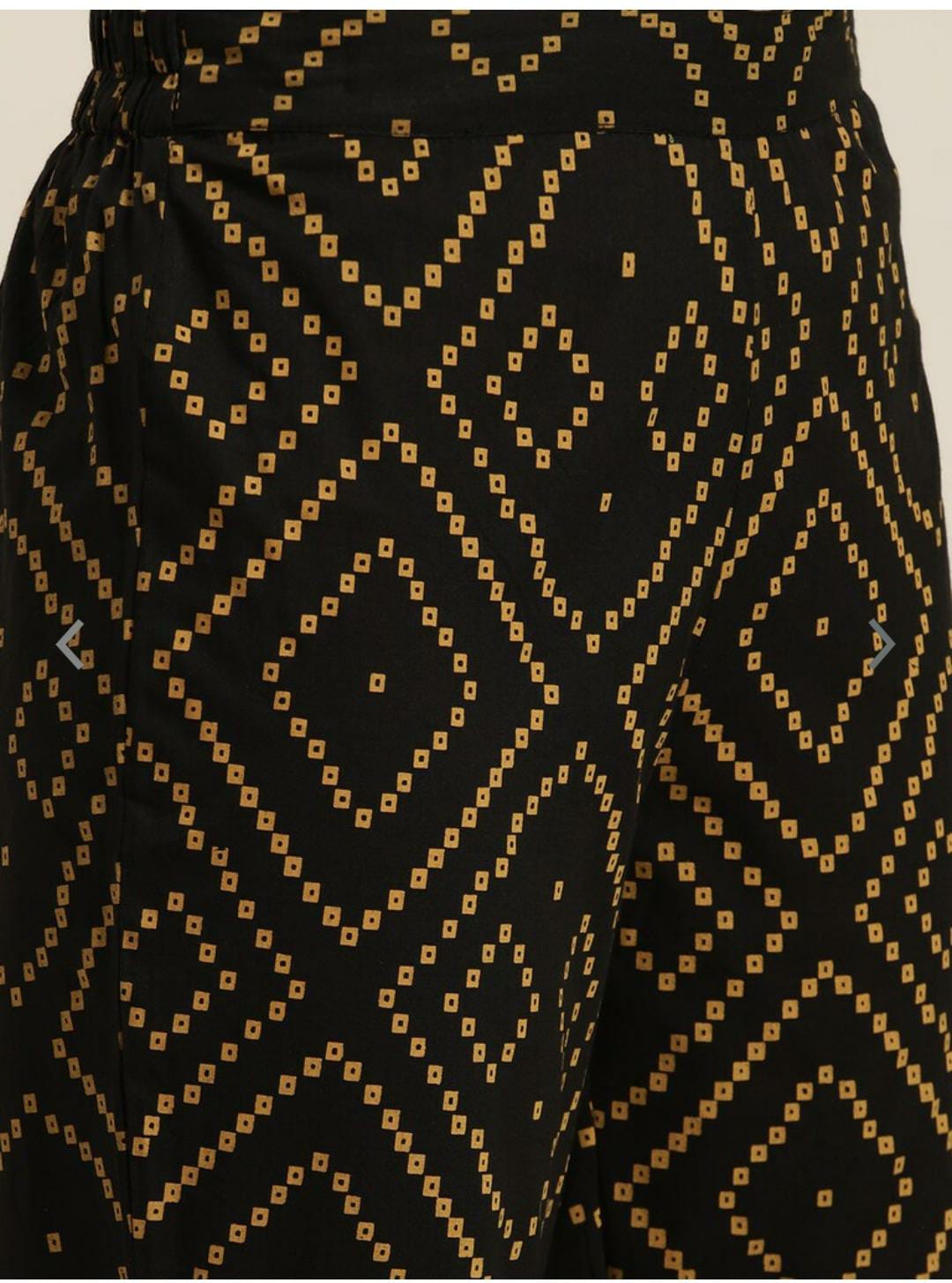 Women Black & Mustard Brown Pure Cotton Floral Print High-Low Kurta with Trousers