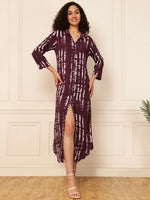 Wine Tie-Dye Women Shirt Dress in Germany