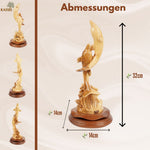 Zwei Delfine aus Olivenholz – Handgeschnitzte Skulptur aus Bethlehem (32 cm)