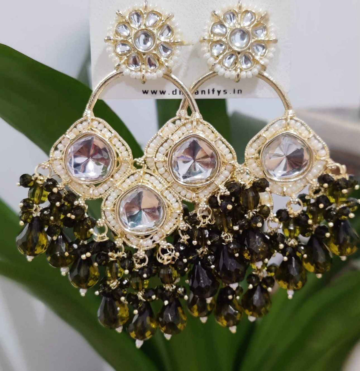Gold-Plated Contemporary Chandbalis Earrings