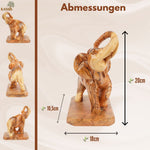 Handgeschnitzter Elefant aus Olivenholz – Exklusive Holzskulptur aus Bethlehem (20 cm)
