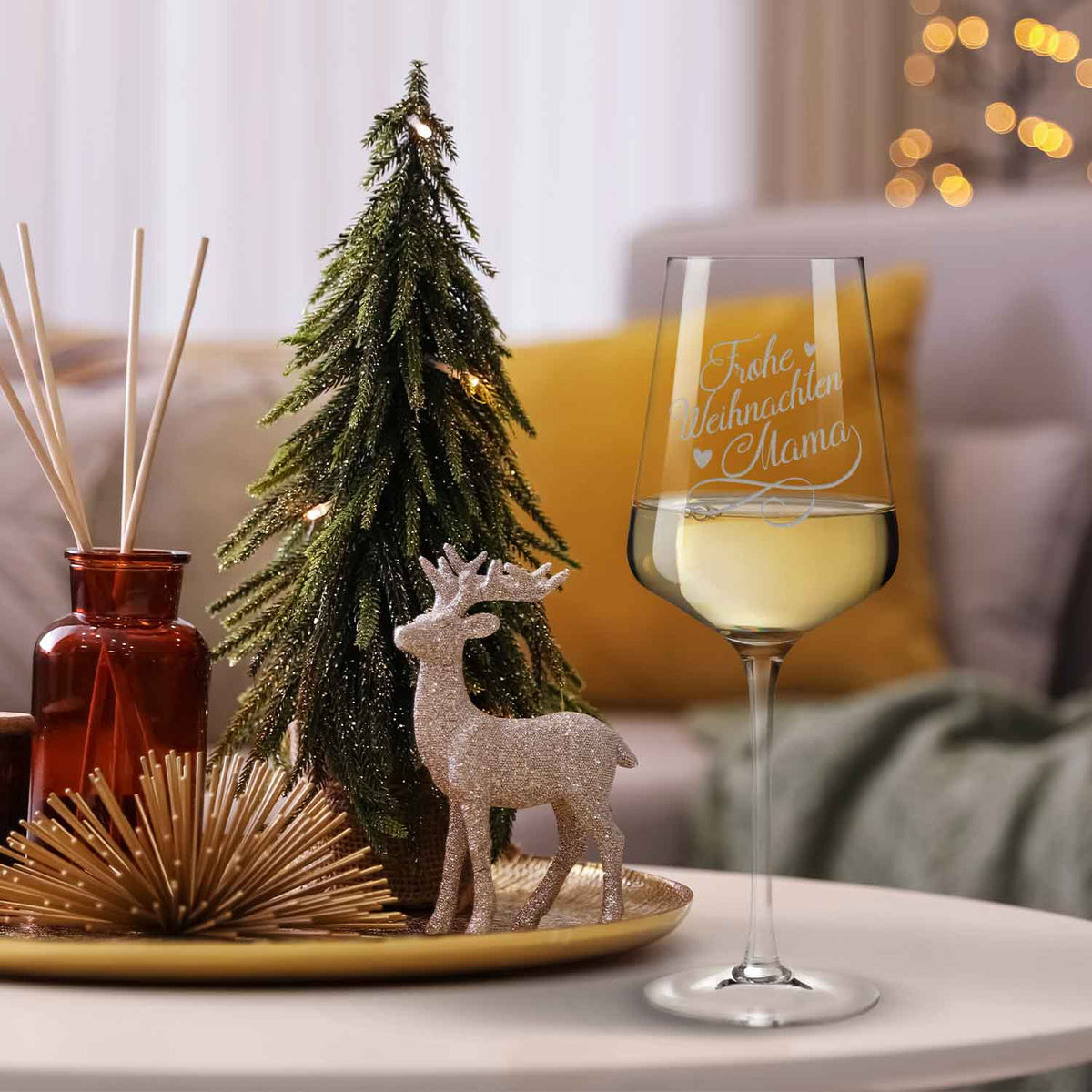 Stölzle Lausitz Weinglas mit Gravur "Frohe Weihnachten Mama"