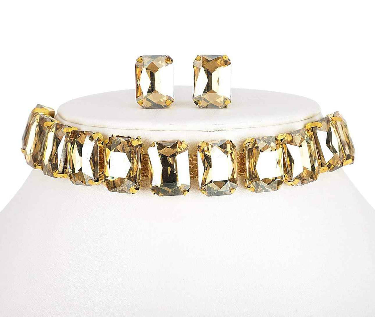 Golden Choker Crystal Earrings Necklace in Frankfurt