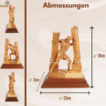 Handgeschnitzte Skulptur „Samson zerstört die Säulen“ – Olivenholzkunst aus Bethlehem (28 cm)