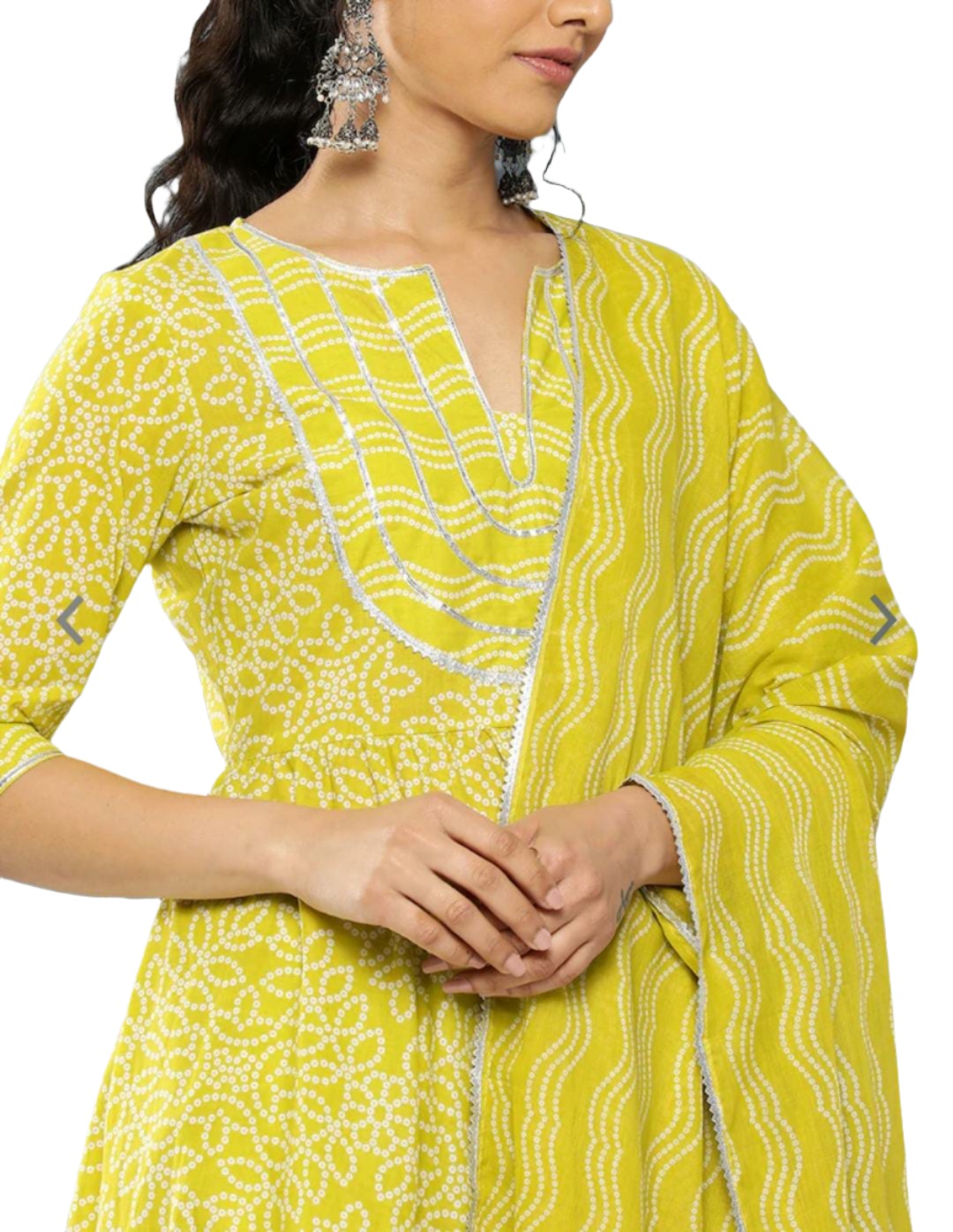 Bandhani Yoke Design Empire Gotta Patti Cotton suit