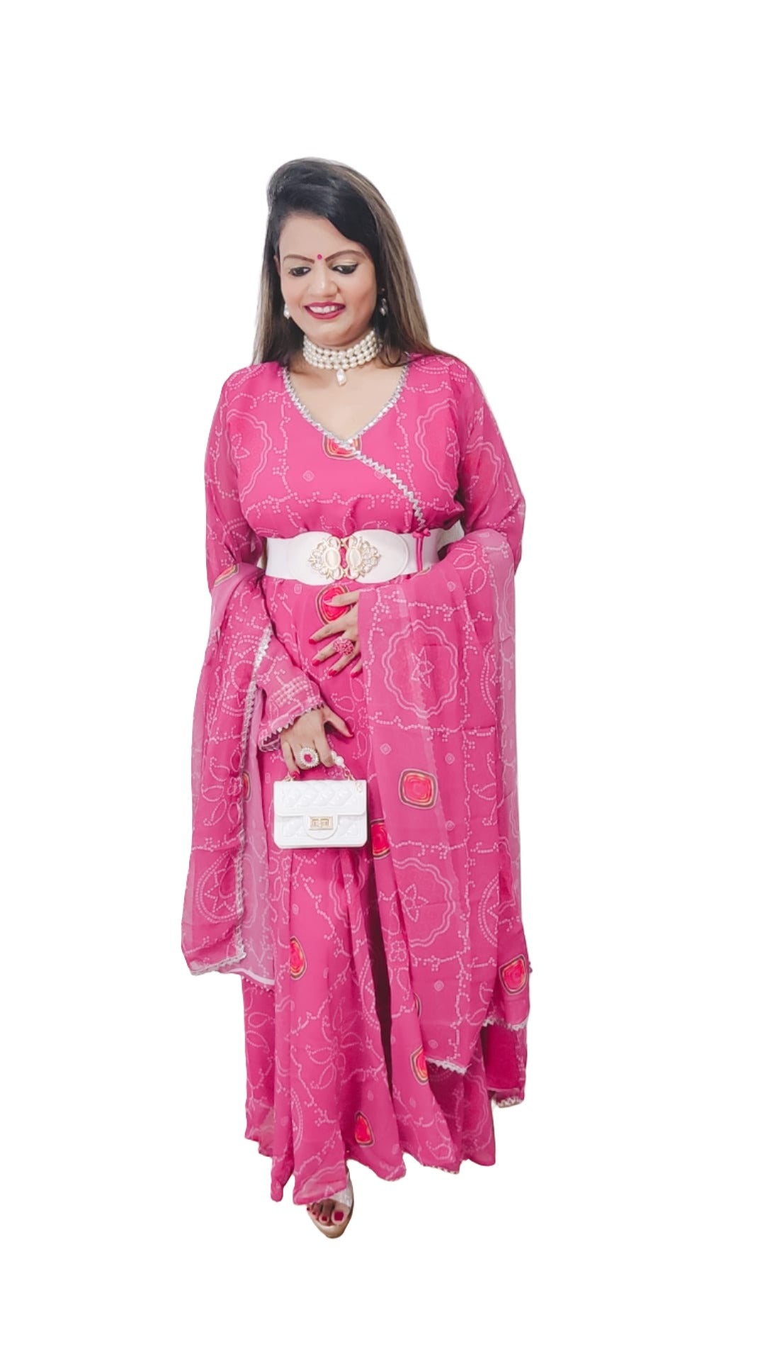 Beautiful Designer pakistaniSuit with bandhani digital print