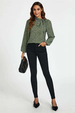 Floral Print Side Tie Blouse Top In Olive Namma Markt