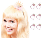 Prinzessin Glitzer Krone mit Perlen und Rüschen | 6er Set