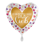 18"/Ø43cm Herz Folienballon  "Ich hab dich sooo lieb"