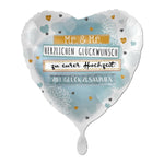 18"/Ø43cm Herz Folienballon  "Mr. & Mr. Glückwunsch"