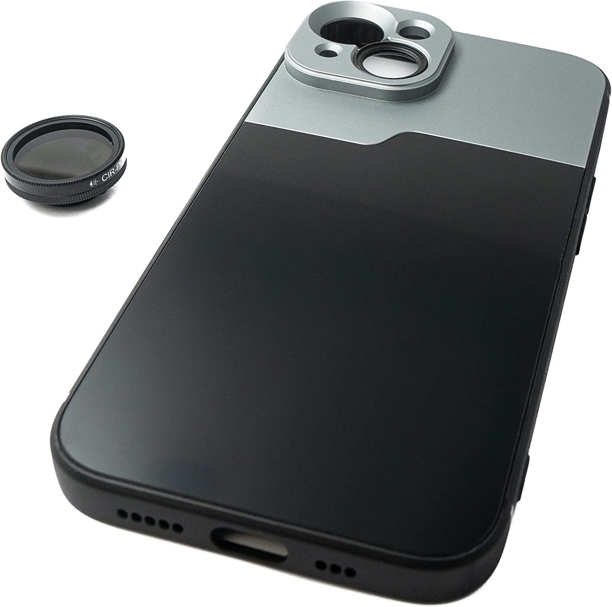 CPL Filter Circular Polarizer Linse mit Hülle in Schwarz für iPhone 14 | System-S