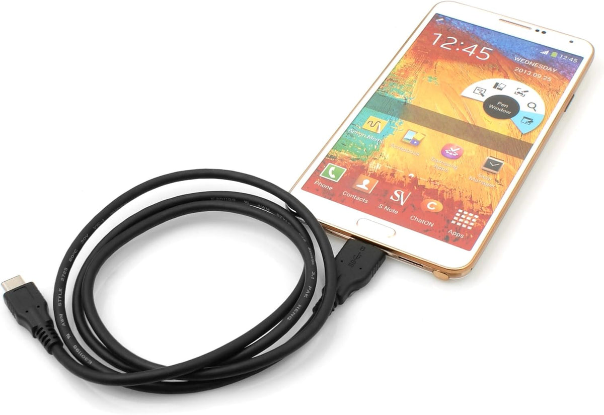 USB 3.1 Type C (male) zu USB 3.0 Micro B (male) Kabel Verlängerung (ca.100 cm) | System-S