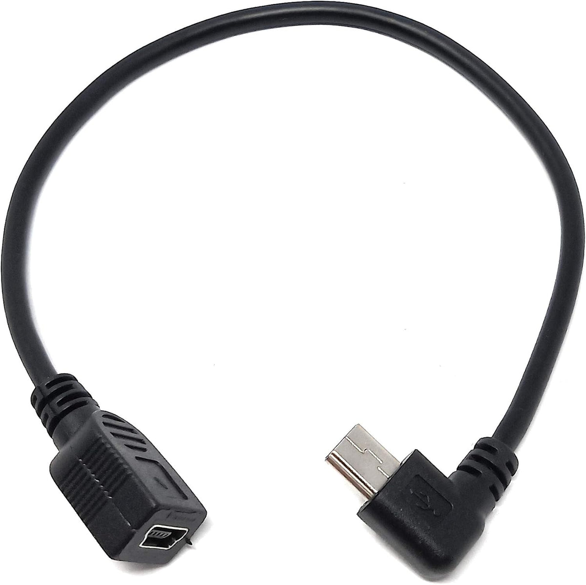 Mini USB Winkelstecker auf Mini USB Buchse Daten- und Ladekabel 25 cm | System-S
