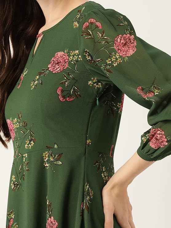 Georgette Casual Floral Printed Dress in Germany