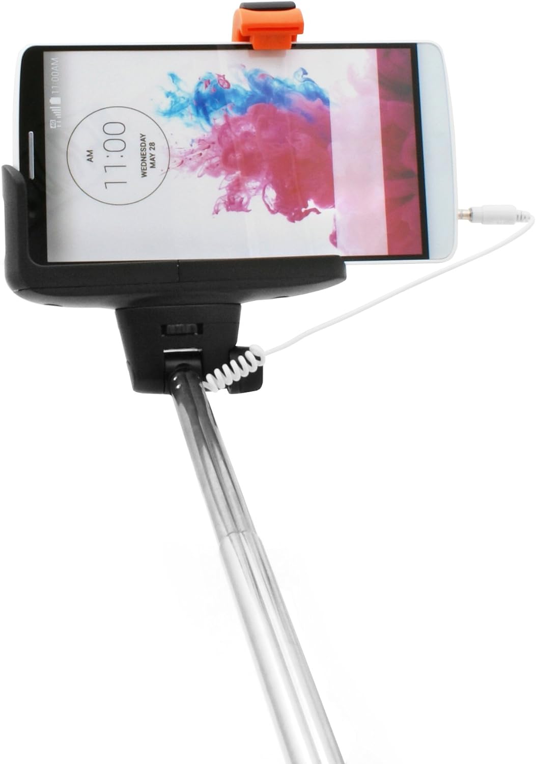 Universal Monopod Selfiepod Selfiestick Teleskopstab Halter (ca. 23,5 cm - 100 cm Länge) mit ¾ Schraube und Adapter (ca. 6cm - 8,5cm Breite) für Selfies mit Fernauslöser blau | System-S