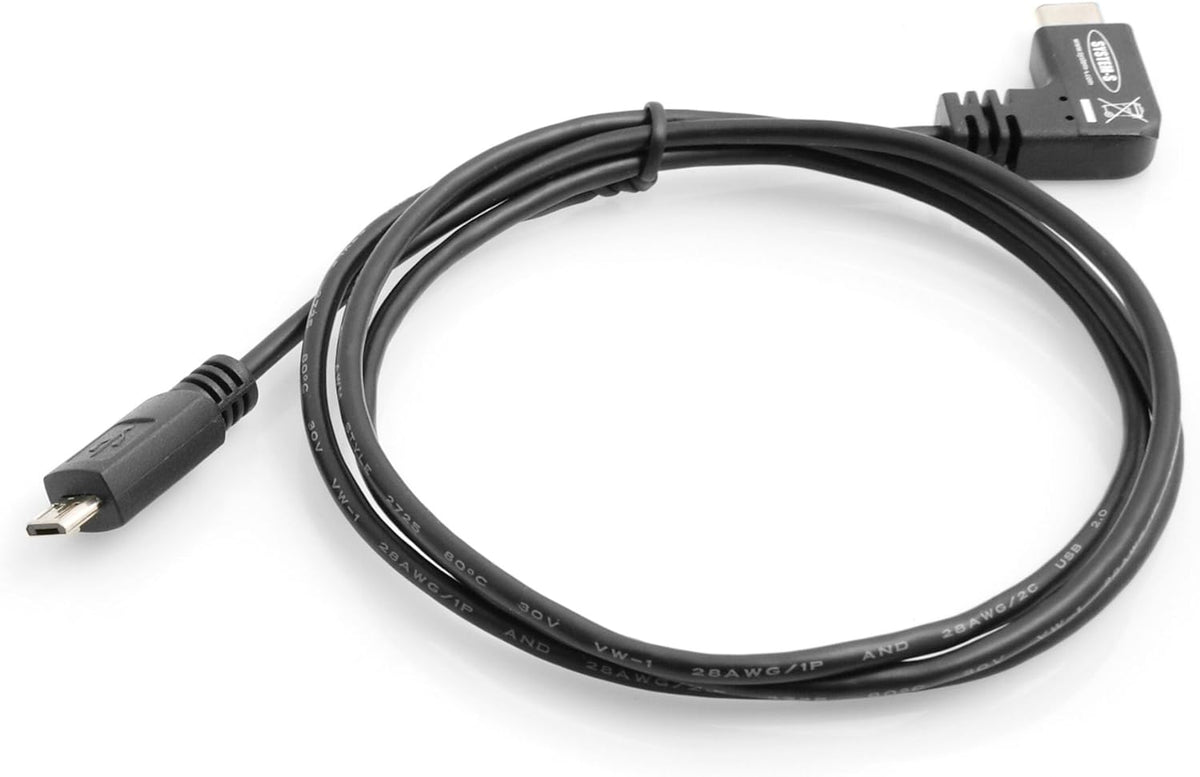 USB 3.1 Type C (male) Winkelstecker 90° gewinkelt zu USB 2.0 Micro B (male) Kabel Verlängerung 100 cm | System-S