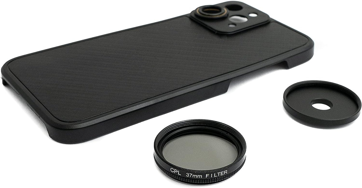 CPL Filter 37mm Circular Polarizer Linse Schwarz mit Hülle für iPhone 12 Pro Max | System-S