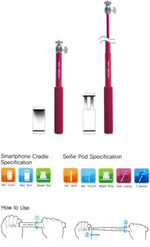Matin Selfie Stange Stick Stab Monopod Teleskop ca. 25cm - 100cm Selfiestick Halter für Kameras Smartphones Handys von 5,5cm - 9cm | System-S