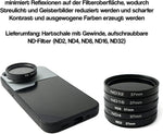 ND Filter Set 37 mm Neutraldichte mit Hülle und Tasche für iPhone 14 Plus | System-S