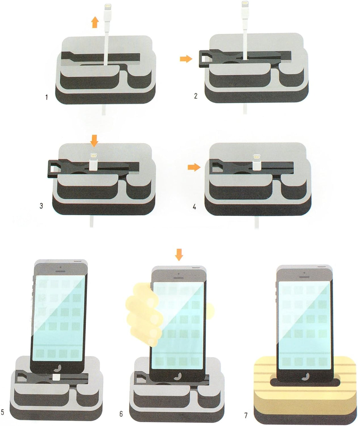 Handy Docking Ladestation aus Holz für iPhone 6 6S 6 Plus 6S Plus 5S 5C 4S | System-S