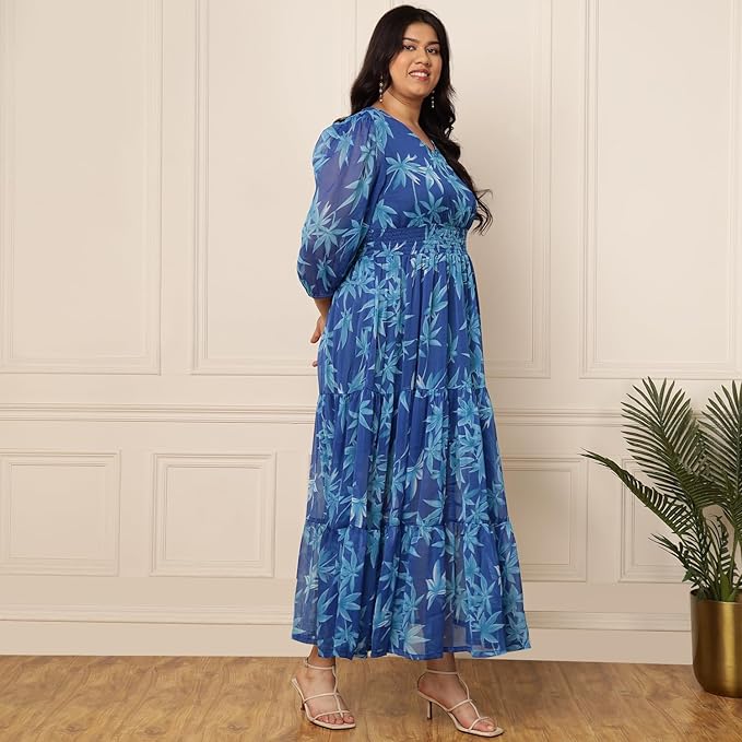 Women's Tiered & Smocked Plus Size Maxi Dress  in Berlin