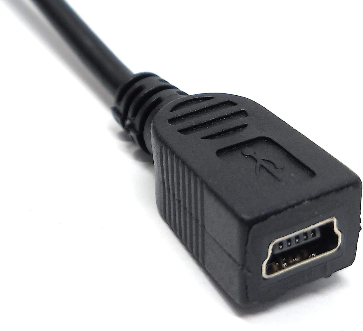 Mini USB Winkelstecker auf Mini USB Buchse Daten- und Ladekabel 25 cm | System-S