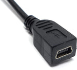 Mini USB Winkelstecker auf Mini USB Buchse Daten- und Ladekabel 25 cm | System-S