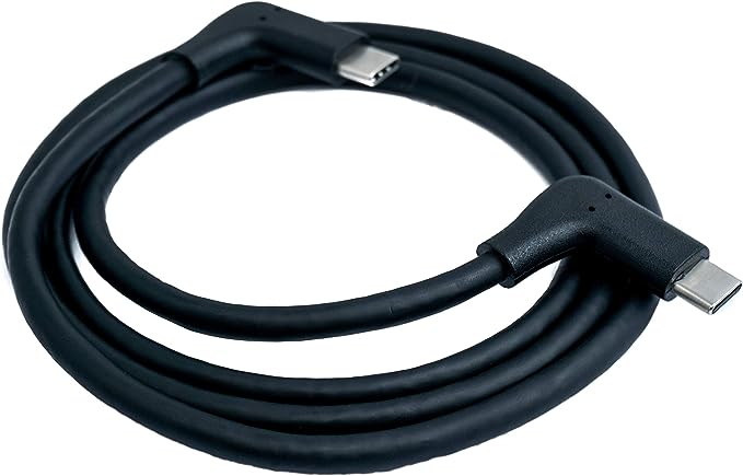USB 3.1 Gen 2 Kabel 100 cm Typ C Stecker zu Stecker 2x Winkel in Schwarz | System-S