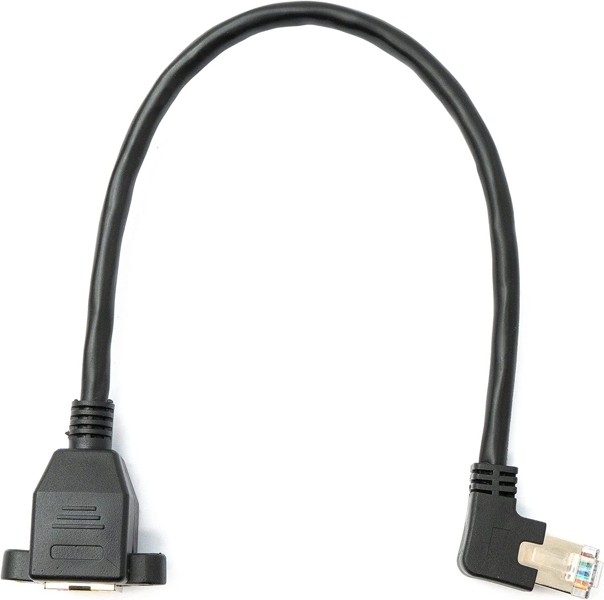 USB 2.0 Kabel 100 cm Typ A Stecker zu Mini B Stecker Spirale Winkel in Schwarz | System-S