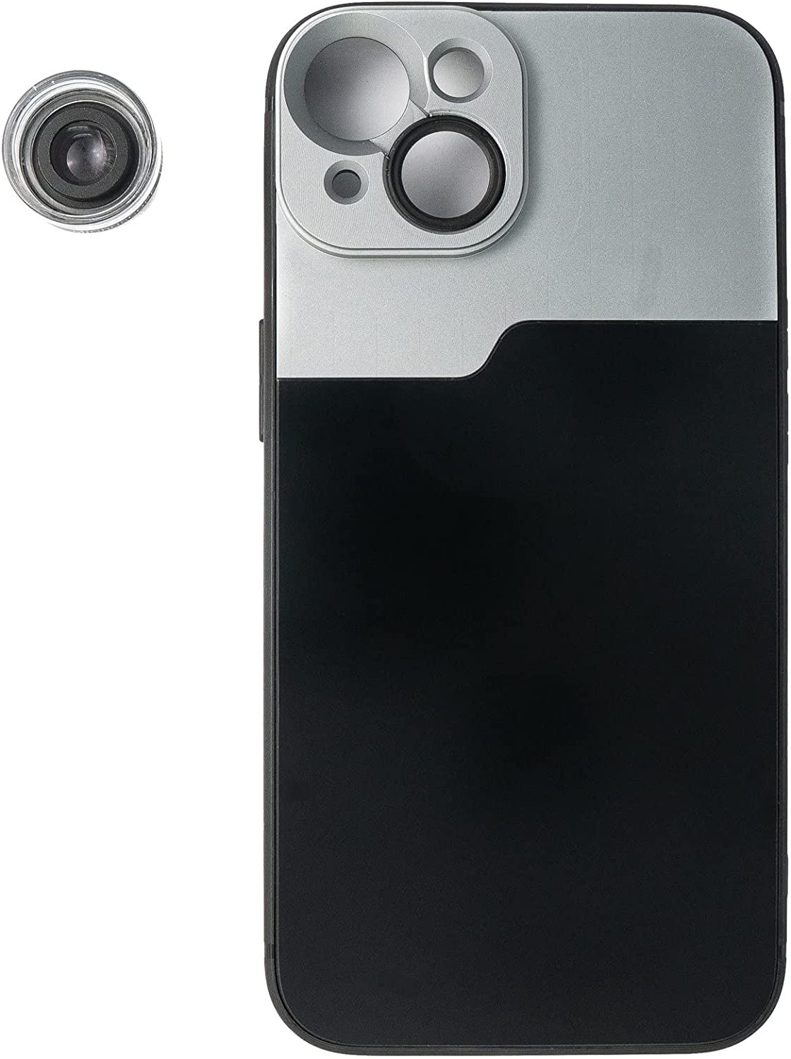 Makro Linse 30x Mikroskop Filter mit Hülle in Schwarz für iPhone 14 | System-S