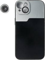 Makro Linse 30x Mikroskop Filter mit Hülle in Schwarz für iPhone 14 | System-S
