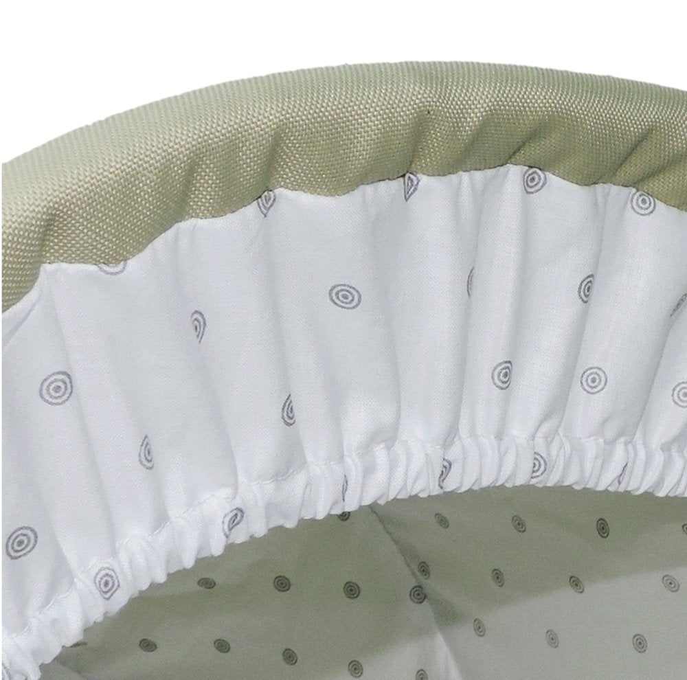 EICHHORN Weidenkorb Kinderwagen, Korb Weiß, Stoff Beige - große Liegefläche, weich gefedert, inklusive Matratze und Regenschutzbezug
